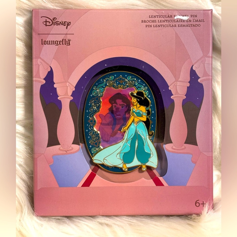 Loungefly Disney Princess Jasmine Lenticular Scene Aladdin Carpet Ride 3" LE Pin